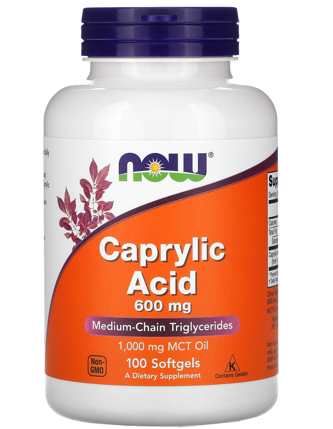 Now Caprylic Acid (Natural Anti-Fungal) 100 softgels