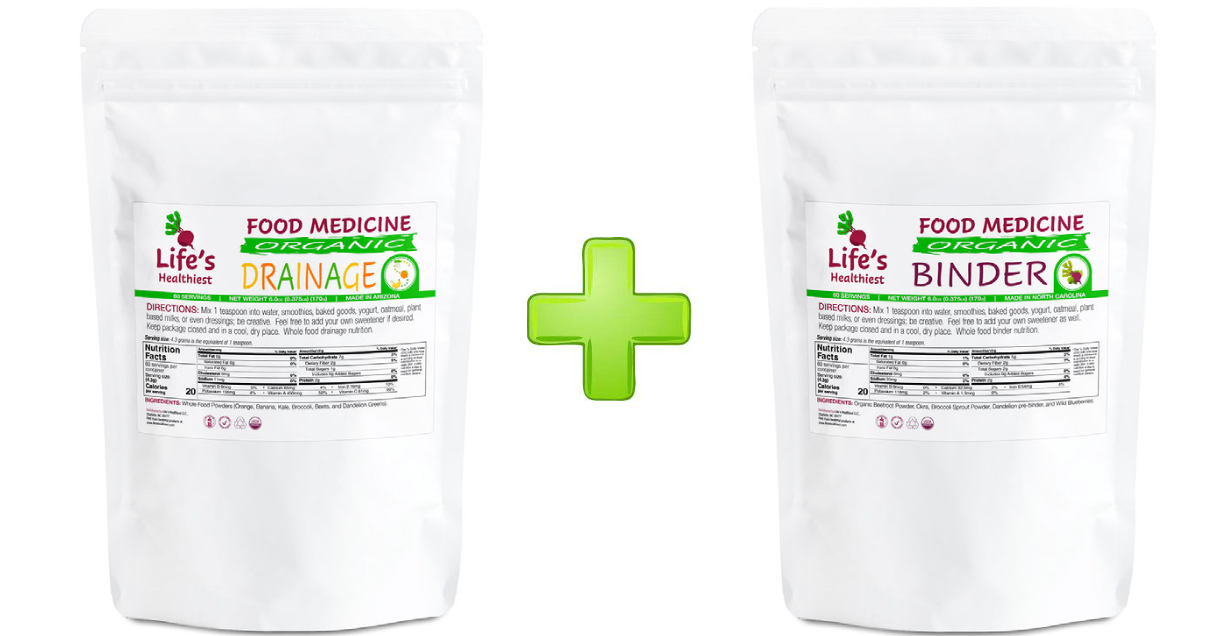 Life's Healthiest DRAINAGE & BINDER, GLUTATHIONE Duo Whole Food Therapy