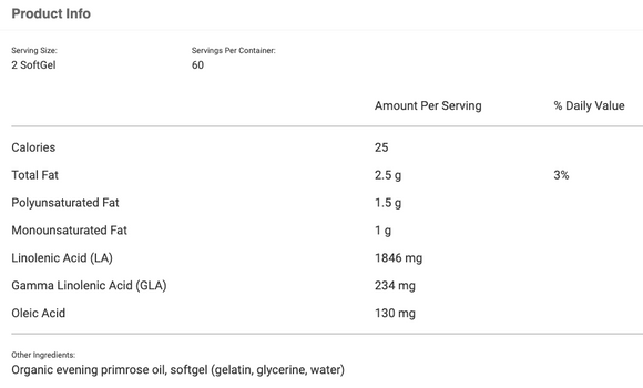 Barlean's Evening Primrose Oil - Hormone Balancing, Acne, PMS Symptoms.