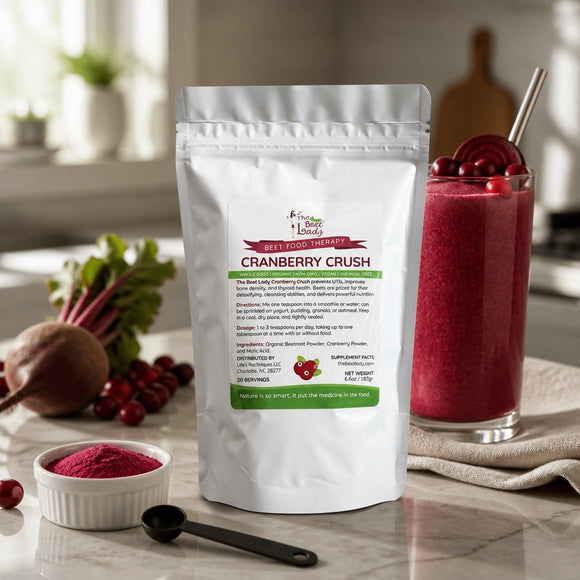 The Beet Lady CRANBERRY CRUSH Beet Food Nutritional Therapy Powder for Thyroid and UTI's 6 oz