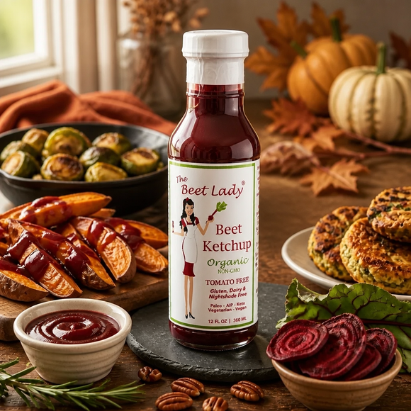 The Beet Lady Beet Ketchup - Real Beets.  Real Food.  Real Good Ketchup!
