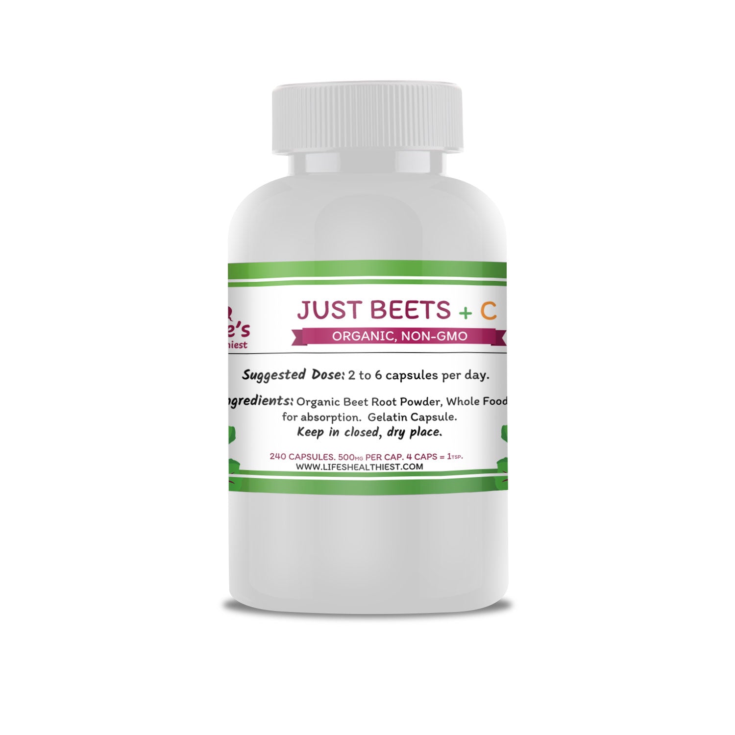 The Beet Lady Just Beets + C 240 Capsules