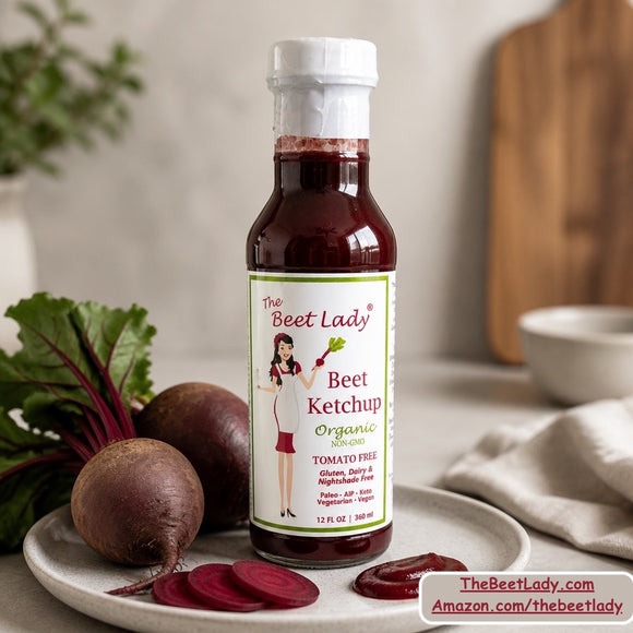 The Beet Lady Beet Ketchup - Real Beets.  Real Food.  Real Good Ketchup!