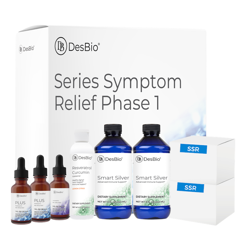 DesBio HERS Phase 1 Symptom Relief Months 1-2: 2 Boxes, 2-Smart Silver, 1-Plus Drops for Herxing