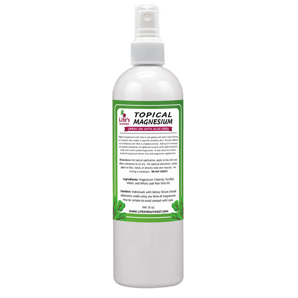 Life's Healthiest Topical Magnesium with Aloe Vera Spray 16 fl oz