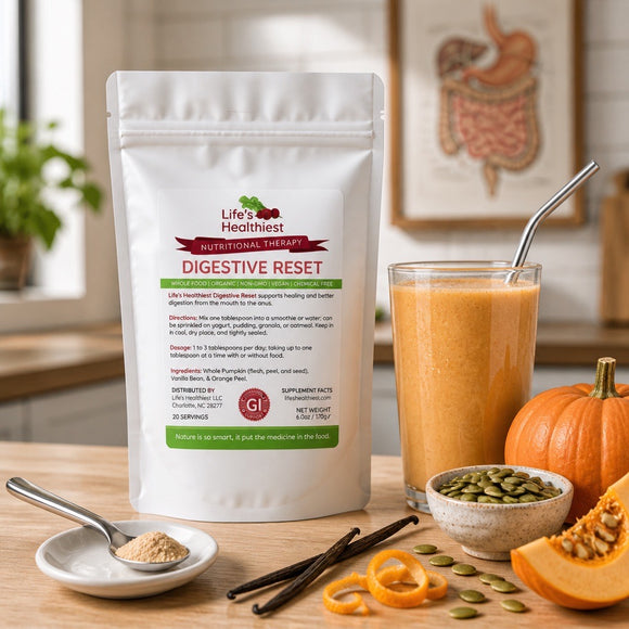Life's Healthiest DIGESTIVE RESET Whole Food Nutritional Therapy 6.0 oz (Brain to Butt!)