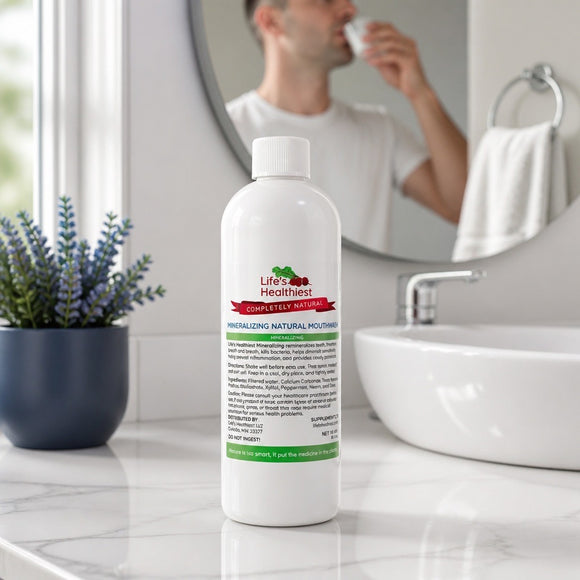 Life's Healthiest Completely Natural Mineralizing Mouth Wash & Tooth Powder.  Oral Microbiome Test Kit