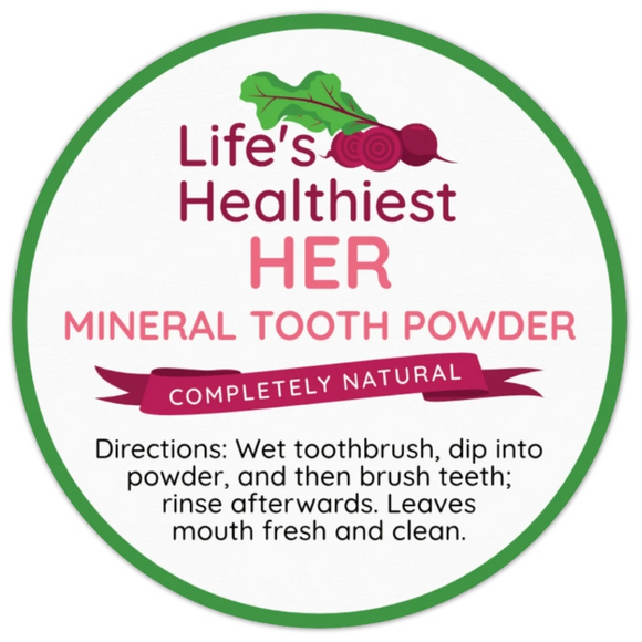 Life's Healthiest Completely Natural 'HER' Tooth Powder & Mouth Wash