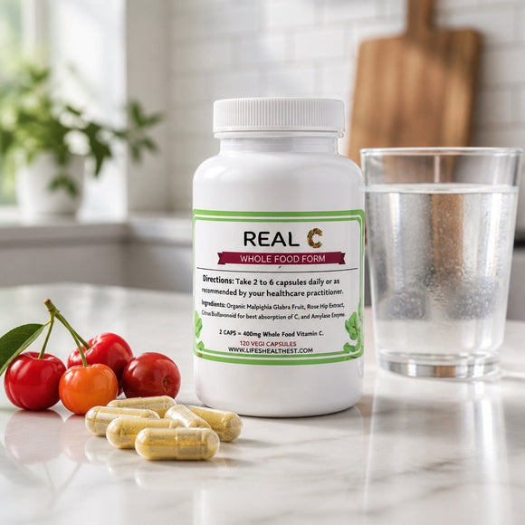 LIfe's Healthiest REAL VITAMIN C Whole Food Nutritional Therapy - (Powder and Capsules)