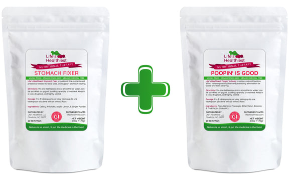 Life's Healthiest Duo Stomach Fixer 6.0 oz + Poopin Is Good 6.0 oz