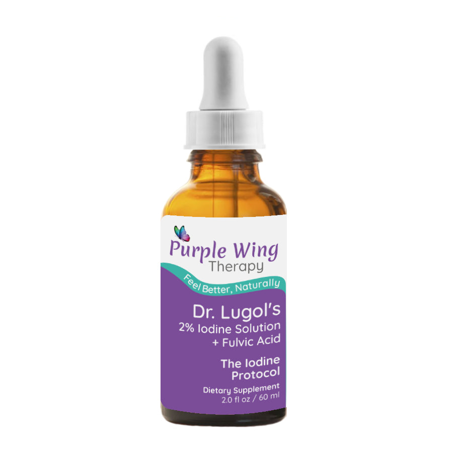 Purple Wing Therapy Dr. Lugol's 2% Iodine Solution + Fulvic Acid 2.0 fl oz 60ml (The Iodine Protocol)