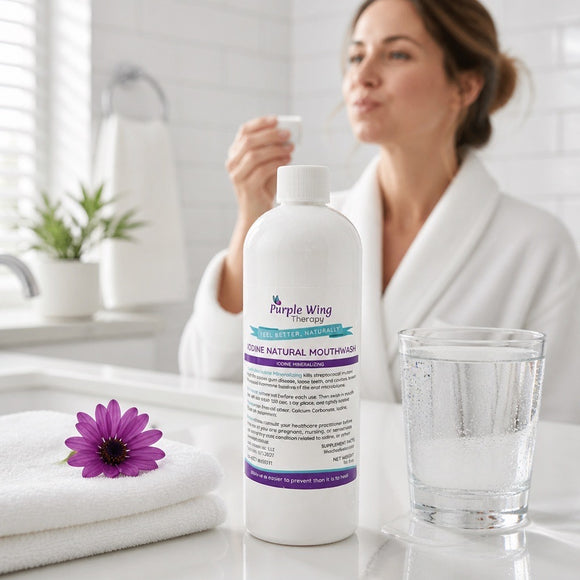 Purple Wing Therapy NATURAL IODINE MINERALIZING TOOTH POWDER & MOUTH WASH