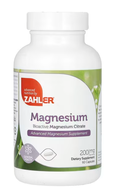 Zahler Magnesium Bioactive Magnesium Citrate 60 capsules (Digestive Reset Program Recommended)