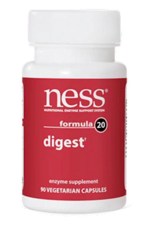 Ness Enzymes Formula 20 Digest 90 capsules (Digestive Reset Program Recommended)