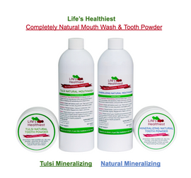 Life's Healthiest Completely Natural Mineralizing Mouth Wash & Tooth Powder.  Oral Microbiome Test Kit