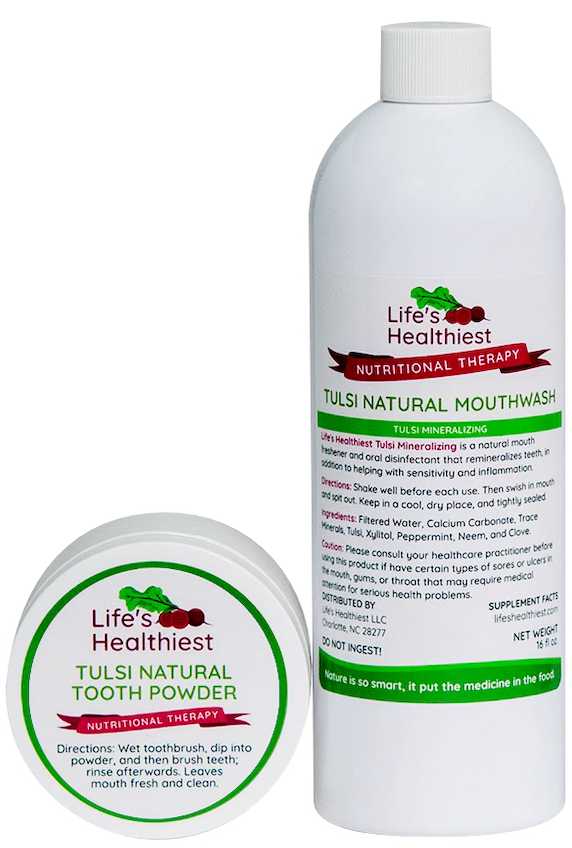 Life's Healthiest Completely Natural Mineralizing Mouth Wash & Tooth Powder.  Oral Microbiome Test Kit
