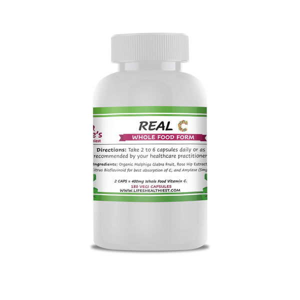 LIfe's Healthiest REAL VITAMIN C Whole Food Nutritional Therapy - (Powder and Capsules)