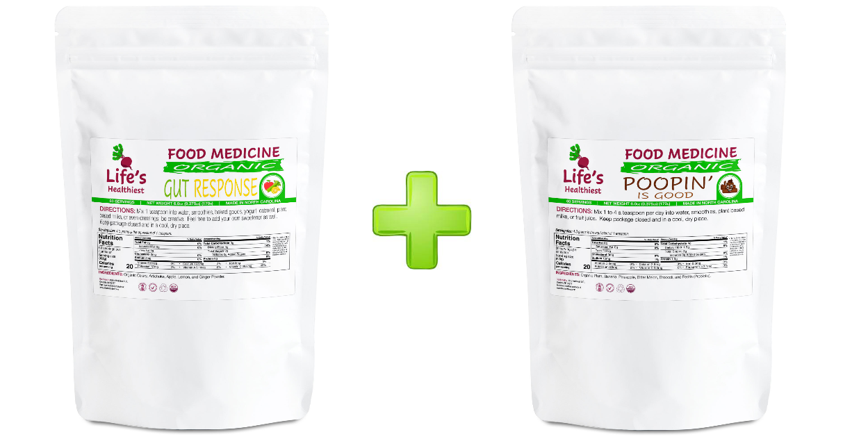 Life's Healthiest GUT & CONSTIPATION, DIGESTIVE RESET Duo or Trio  Whole Food Nutritional Therapy