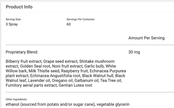 Biocidin TS Defend Herbal Throat Spray Daily Immune Support 1 fl oz