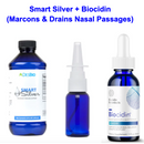 DesBio Smart Silver Liquid 8.0 fl oz + Nasal Sprayer + Biocidin Remove Liquid Drops 1 fl oz